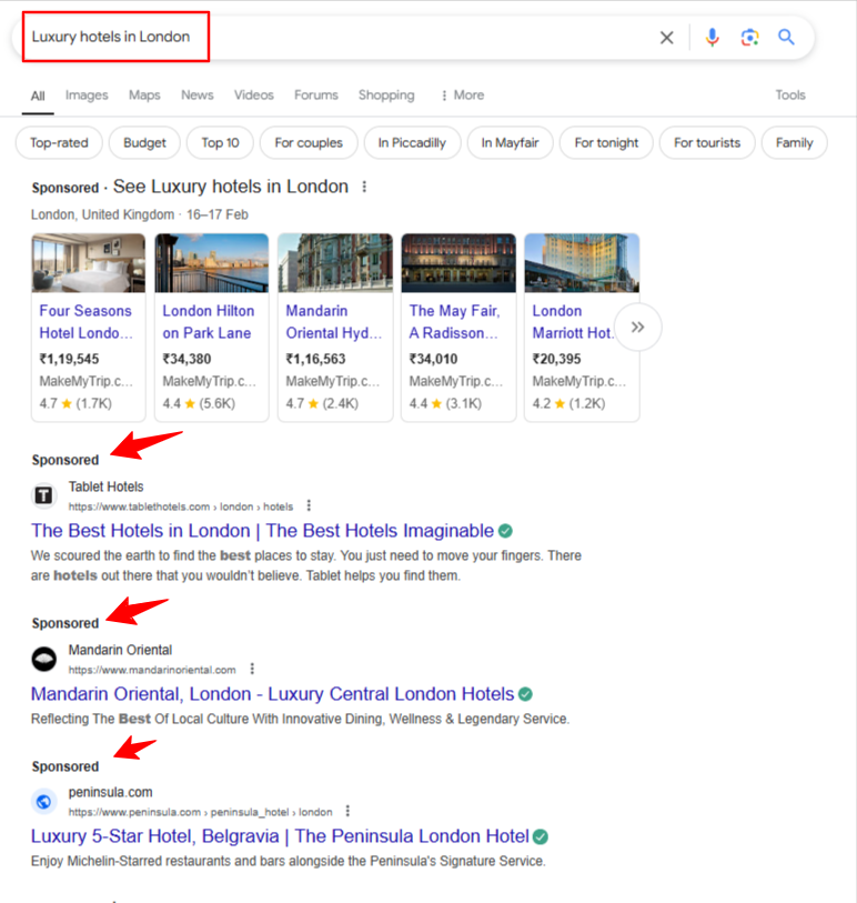 PPC ads for hotels